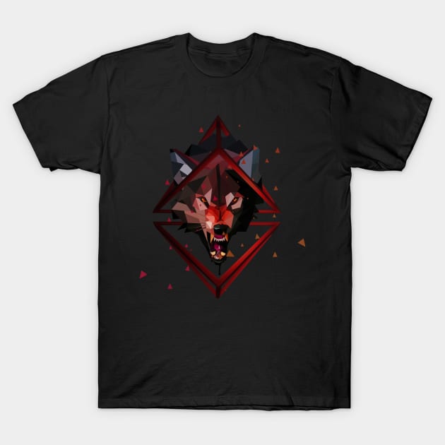 Wolf - 3d polygon artwork T-Shirt by Quentin1984